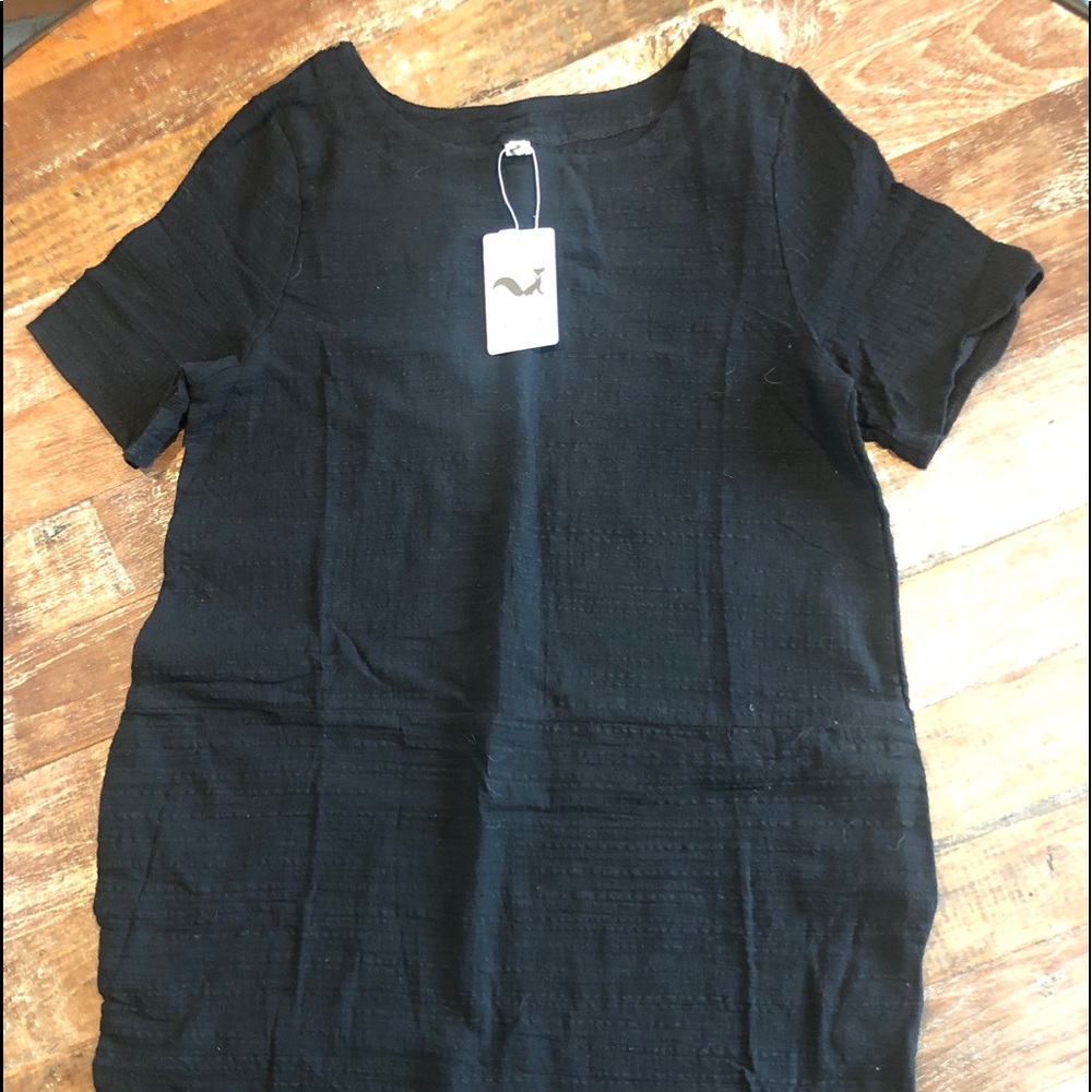 Zei La La Black Tunic Dress w/ Side Pockets